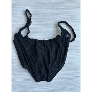 Out from under Black Lace Bustier Hook & Eye Closure Floral Pattern Size M